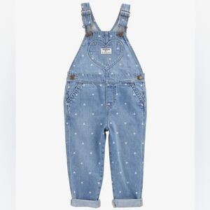 OshKosh B'gosh Light Blue Heart Overalls - 2T